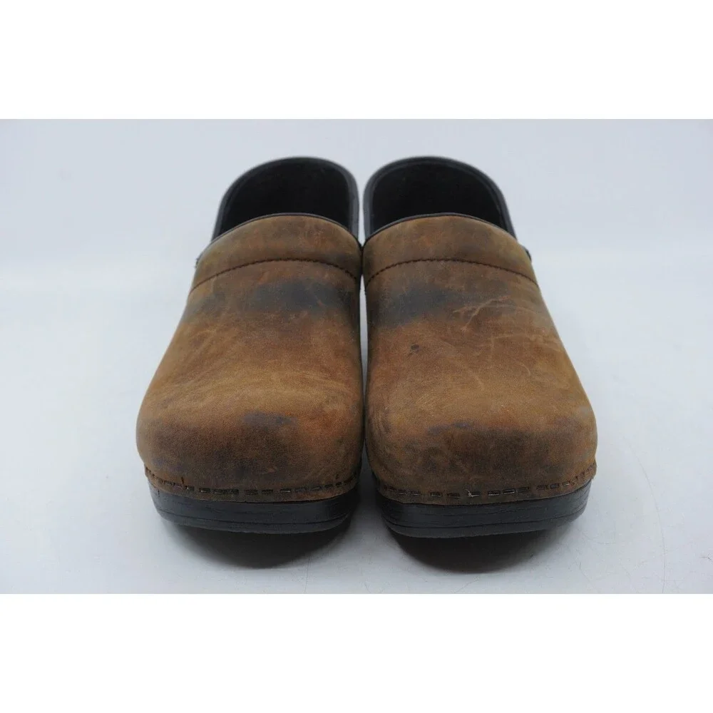 Dansko Clogs Oiled Womens Sz 10 Brown Leather Professional Comfort Nurse Shoes